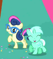 awthredestim:  grue3:  Filly dance party!  Oh my God, are you for real!? Look at Filly Bon Bon and Filly Lyra! Ngghhh, my heart! I can’t take it!  OMG how do i not remember this moment :o Flitter and &lsquo;Chaser aaaahhhh *dies*