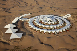 Bed down with Bedouins (the amazing Desert Lotus Hotel, constructed entirely of canvas, in Xiangshawan, the “Sand Bay” of the Gobi Desert, Inner Mongolia) ~ click the pic to be teleported to a design website containing detailed info