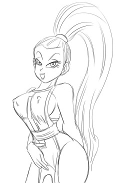   hornyprofligate69 said to funsexydragonball: More Vados-sama? Maybe a comic of her?  Way too busy to draw whole Vados comic at the moment. But here’s a quick sketch of her I did the other day.