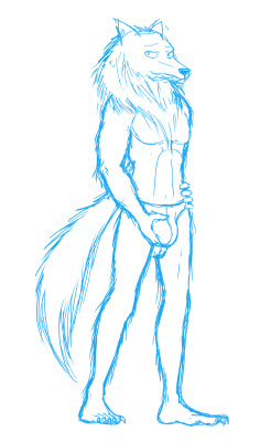 Random wolfie groping himself. Or is it a dog? I need to brush up on my other animal anatomy studies