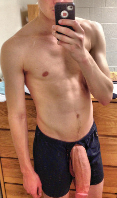 hotmeatmarket:  THICK slab of cock on this twink! DAMN it’s as big as his arm!!!!
