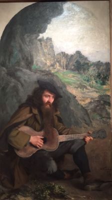   ‘Guitarist’ by French painter, of the Nancy school, Emile Friant   
