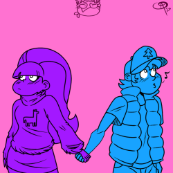 chillguydraws: OTPvember Day 1 - Handholding Dipper and Pacifica from Gravity Falls 