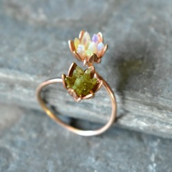 sosuperawesome: Lotus Flower Rings  Gemologies on Etsy  See our #Etsy or #Jewelry tags  