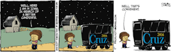 agoodcartoon:  hatformychapstick:  agoodcartoon:  fucking lol  A no-plates van stops for young girl, alone on a country road at night. It’s actual cannibal Ted Cruz.  A Good Cartoon.    You’re trudging toward November.There’s no good nominees,