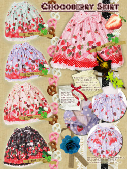 kitkatswishlist:  Strawberry lolita skirt is ห บ shipping is ี Strawberry so cute ♥  I&rsquo;m currently trying to alter an old swimsuit, inspired by this skirt