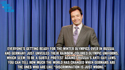 substantialityou:  iloveweasleys:  latenightjimmy:  Jimmy’s monologue 10/7/13    Um, actually, BECAUSE of German’s history, Germans PARTICULARLY care about discrimination and NOT DOING IT. This wording implies that Germans are particularly discriminating,