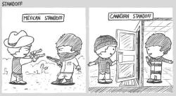 &hellip;&hellip; this actually happens some times in Canada&hellip; which is preferable to anything involving a gun.  CANADA WIN.  
