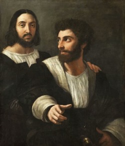 steveebuck:  (1520) raphael, self portrait with a friend  (2013) oscar isaac 