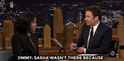 rockoutwithmecockout: caliphorniaqueen:   ibadbitch:   fallontonight:  First Lady Michelle Obama explains why Sasha had to stay in DC during her dad’s final presidential speech.  You can say goodbye later lmaooo   lmfao this woman is a national treasure