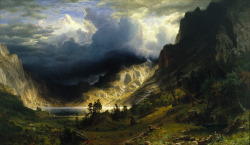 Albert Bierstadt. AÂ Storm in the Rocky Mountains, Mount Rosalie.Â 1866.