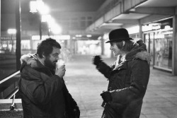 lottereinigerforever:  Stanley Kubrick &amp; Malcolm McDowell on the set of “A clockwork orange” 