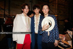 koreanmalemodels:  Joo Woojae, Lee Cheolwoo, and Jang Kiyong backstage for Beyond Closet S/S 2016 at Seoul Fashion Week (cr: INAPAD)
