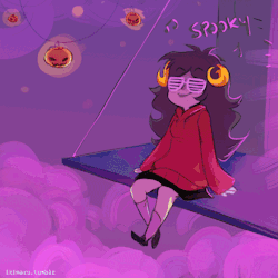  Anon: is Aradia ready for the spooky scary skeletons and ghosts?  you bet she is B) party at Terezi&rsquo;s with spooky remix hehe