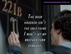 &ldquo;The door knocker isn&rsquo;t the only thing I won&rsquo;t let my brother turn straight.&rdquo;