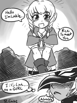 rcasedrawstuffs:  Cia meets Linkle   Silly idea that came to me today   