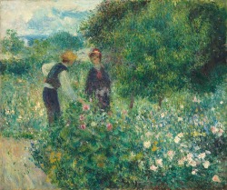 legionofhonormuseum:  It’s perfect flower-picking weather! Come to Land’s End to enjoy the sunshine and world-class art.Pierre-Auguste Renoir (French, 1841—1919 ), Picking Flowers, 1875, oil on canvas. National Gallery of Art, Washington, Ailsa