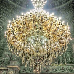 tigrakos7:  The impressive, huge chandelier hanging from the ceiling of Agios Panteleimon church (the largest Orthodox temple in the Balkans!) in Athens, Greece. (Edited with PicsArt on my iPhone).