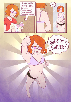 hourglassandclass:     crazygoingslowly:  Take it from me, ladies. You’re all awesome shaped! Trying to get out of a body image funk, while simultaneously practicing perspective (which it is slowly dawning on me I am terrible at)   Love this drawing!