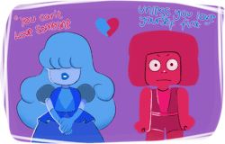 obviouslyinvisible:  “we made something someone entirely new” (I have a lot of feelings about the small red soldier and the tiny blue aristocrat ) Steven universe-The answer copyright Rebbeca Sugar. (please do not use trace or repost my art work without