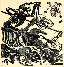 deathandmysticism:José Guadalupe Posada, Detail of The Calavera of Don Quixote, early 20th century