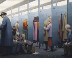 “The Waiting Room” Author: George Tooker (American, 1920-2011)Date: 1959Medium: Egg tempera on woodLocation: Smithsonian American Art Museum “The Waiting Room is a kind of purgatory—people just waiting—waiting to wait. It is not living. It is