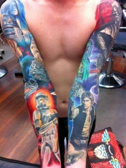 bodymods-and-nerdythings:  Star wars tattoo sleeves