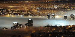 sixpenceee:  Fog through a city(Source)