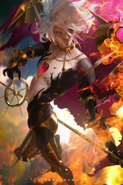 zumidraws:    Karna is probabaly my most favorite male character from Fate. After watching Fate/Apocrypha I just had to draw himXDHigh-res version, nude version, video process, etc. on Patreon: https://www.patreon.com/zumi 