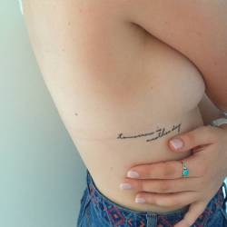 cutelittletattoos:  Side tattoo saying “Tomorrow is another day.”