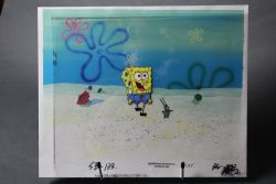 lemonheadandlollipup:  This may very well be one of the most stupidly awesome things I’ve ever purchased. It’s an ORIGINAL ANIMATION CEL OF SPONGEBOB STEPPIN ON THE BEACH. doo doo doo dooooo~ 