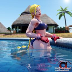olibuz:  Cammy swimsuit at pool 3d render pose by Olibuz  