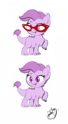 pia-chan:  Rarity: OMG darling! take those off before your eyes get damaged! Spike: So cute! You look just like your mother Carnis asked me if I’d like to draw Lavender (his Rarity and Spike’s offspring), so I gave it a shot :D Lavender’s Story