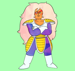 stevraybro:  Daily Doodle 4/7 - Jasper (Steven Universe) as a Saiyan.I got a few people asking me to draw them or their OC. I do not think I’ll be doing that, sorry!  