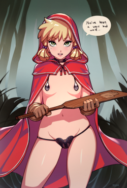 requiemdusk:  Riding Hood demands some spankings, now turn around. Full size available for ŭ Patrons or higher  &gt;|D’‘‘‘‘