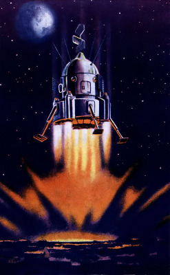 The Soviet Union’s Luna-9 probe lands on the Moon, 1966, illustration by Andrei Sokolov. (via)