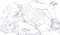 nsfwartpractice:  I’m sort of back,  and since some have been asking if draw yaoi/BL so have some KakaYama heh 