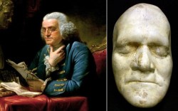 blondebrainpower:  Death mask of Benjamin Franklin FRS FRSA FRSE was an American polymath and one of the Founding Fathers of the United States. Franklin was a leading writer, printer, political philosopher, politician, Freemason, postmaster, scientist,