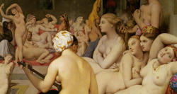thegorean:  1) “The Turkish Bath” (Le Bain Turc) (1862) by the French artist Jean-Auguste-Dominique Ingres (29 August 1780 – 14 January 1867) and 2) a modern version. More about the original painting: http://en.wikipedia.org/wiki/The_Turkish_Bath