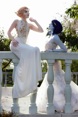kellykirstein:@a-smile-and-a-song-cosplay as Pearl, myself as Lapis.