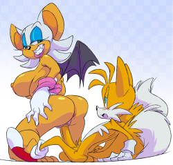 raiden-gekkou:  Looks like Tails gets to enjoy the extended hospitality of our favorite jewel thief. Art by the great SLB.   that lucky fox! &gt; n&lt;