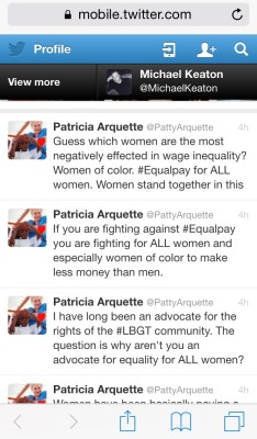 reverseracism:  Let the backtracking and bullshitting begin. Convenient of her to remember other groups of marginalized people now.  White feminism is pure trash. Patricia Arquette is pure trash.