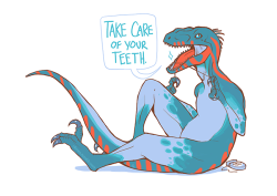 geronimo-ni:  cloven:  30 days // 23. a dinosaur  Trying.  I floss at least 3 times a day :)