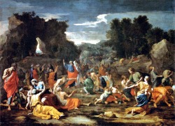 Nicolas Poussin (Les Andelys, Normandy, 1596 - Roma 1665); The Jews gathering the Manna in the desert, 1637-39; oil on canvas, 200 x 149 cm; Musée du Louvre, Paris