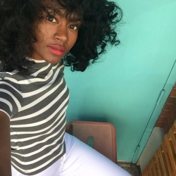 juliusdhigh:americanapparel Inventory Associate Isis from the Atlantic Station location, snaps a few selfies in the new Ponte Mock Neck