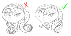So I just figured out why I’ve been having issues with rarity’s hair. After bitching about it for the longest time I finally looked up a reference and almost punched myself in the face. Now it suddenly makes sense to me..The weirdest thing is that