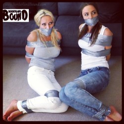 tiedupgirl:  Sasha and Amanda in some duct tape!! 