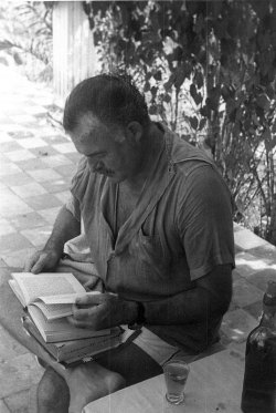 papertownbooks:  Ernest Hemingway reading.