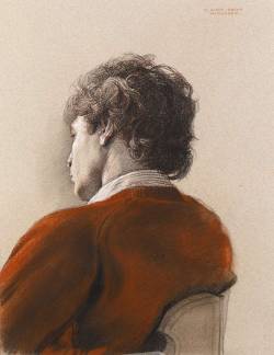 Claudio Bravo (Italian, 1936 - 2011)A Seated Man Seen from Behind, N/DPastel and graphite on buff paper, 381 x 300 mm