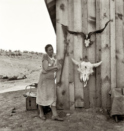Dorothea Lange - Mrs. Sam Cates, wife of Cow Hollow farmer, Malheur County, Oregon, 1939.